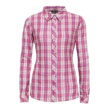 【hilltop山頂鳥】女款Active silver長袖襯衫C05F11-M紫格紋