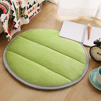 【HomeBeauty】細緻法蘭絨超厚款圓型地墊-直徑50cm-八色可選青草綠