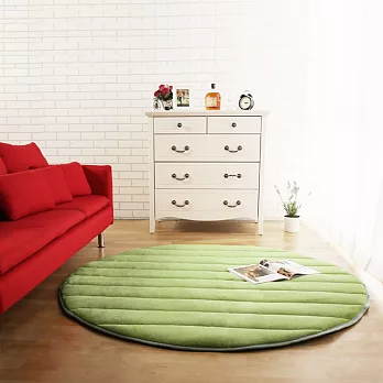 【HomeBeauty】細緻法蘭絨超厚款圓型超大地墊-直徑150cm-八色可選青草綠
