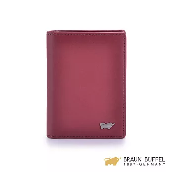 【BRAUN BUFFEL】‧德國小金牛 - 極簡系列素面名片夾-紅色