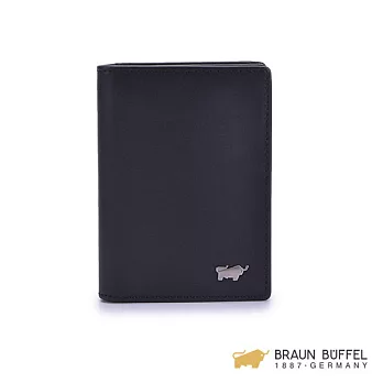 【BRAUN BUFFEL】‧德國小金牛 - 極簡系列素面名片夾-黑色