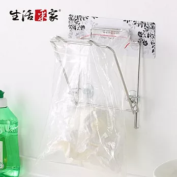 【生活采家】樂貼系列台灣製304不鏽鋼廚房用垃圾袋架#27206