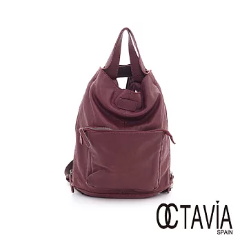 【Octavia 8 真皮】輕愛的 羊皮三用隨身包 - 褚紅褚紅