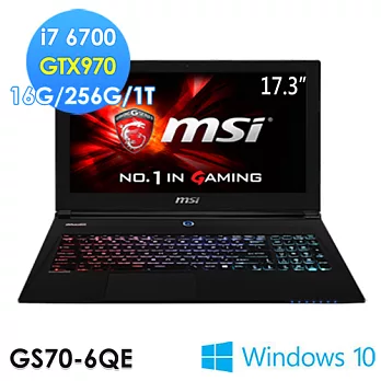 【msi微星】GS70 6QE-041TW 17.3吋 i7-6700 GTX970M WIN10電競筆電