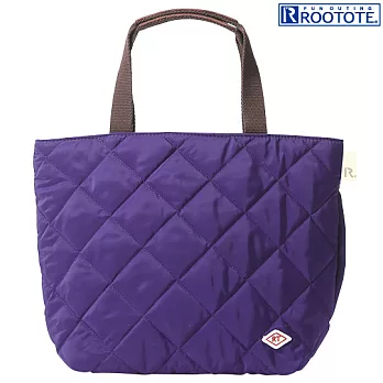 ROOTOTE時尚三色菱格紋手提袋-亮紫(272002)