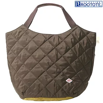 ROOTOTE菱格紋撲綿圓形手提袋-墨綠(272101)墨綠