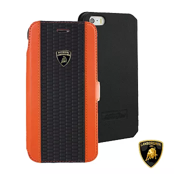 藍寶堅尼 Lamborghini iPhone 6/6S Plus (H-D2)真皮保護皮套(橘)
