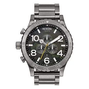 NIXON51-30 CHRONO 野戰軍事頂端迷彩運動腕錶-迷彩X銀