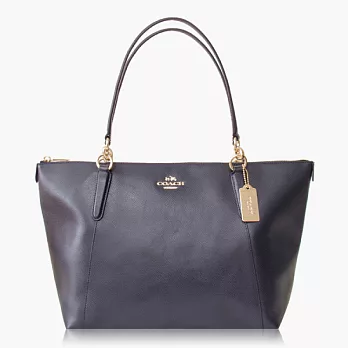 【COACH 實搭耐用】皮革 / 手提 / 肩背托特包_深藍