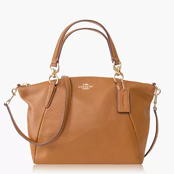 【COACH 多種背法】皮革 / 肩背 / 斜背兩用包(小款)_咖啡