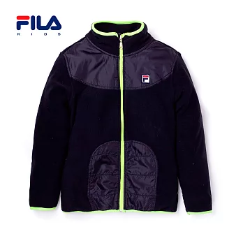 【FILA】時尚拼接布高領外套(黑)135黑