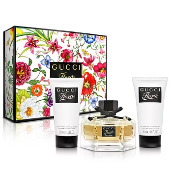 Gucci 花之舞女性淡香精禮盒(香精50ml+身體乳50ml x 2支)