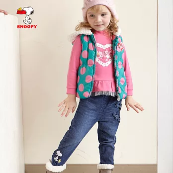 【SNOOPY】甜美蝴蝶結牛仔褲(暗藍)90暗藍