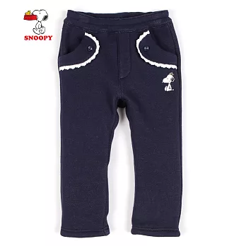 【SNOOPY】甜美史努比內刷毛長褲(丈青)110丈青
