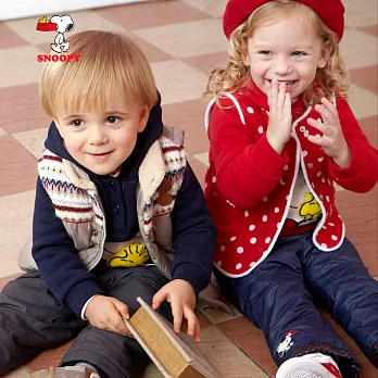 【SNOOPY】經典格紋舖棉長褲(丈青)110丈青