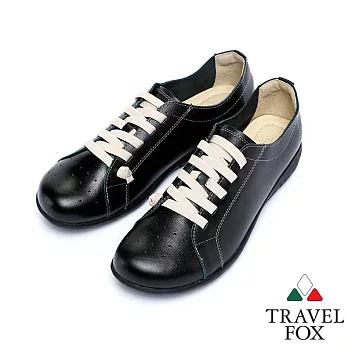 Travel Fox 芮坦柔軟皮革休閒鞋915398-01-35黑色
