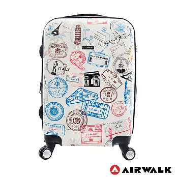 AIRWALK LUGGAGE - 精彩歷程 環郵世界20吋 - 各地米白20吋白