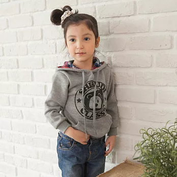 復古獅灰色英格蘭MIT連帽抓絨親子裝情侶裝(寶貝)90灰