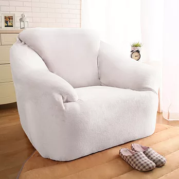 【HomveBeauty】頂級柔軟法蘭絨沙發罩-1人座-八色可選牛奶白