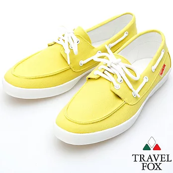 Travel Fox 悠雅帆布帆船鞋914321-11-35黃色