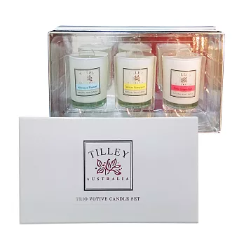 Tilley百年特莉 香氛蠟燭三入禮盒-芙蓉,赤素馨,紅葡萄