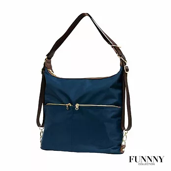 FUNNNY 日本同步 3way輕量尼龍口袋包 藍