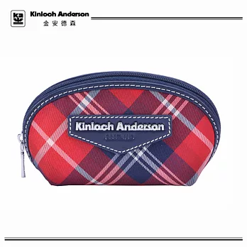《Kinloch Anderson》金‧安德森--英式學院 鍊鎖環零錢包 /紅藍格紋