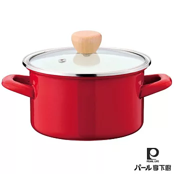【日本Pearl Life】琺瑯料理保存鍋15cm-紅