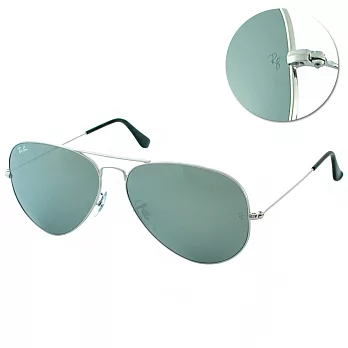 【Ray Ban】太陽眼鏡 熱賣經典飛官系列(銀-墨綠#RB-3025-003/40)藍綠