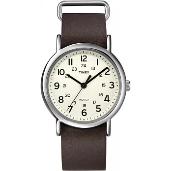 【TIMEX 】天美時經典復刻冷光Weekender系列 (米色面/棕色帶 TXT2N893) /38mm