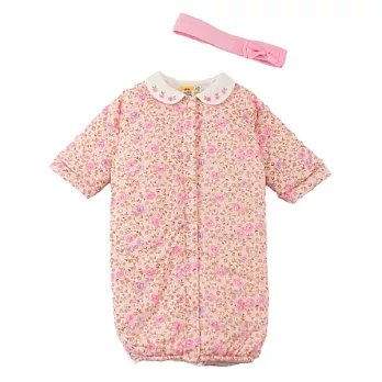 【愛的世界】鋪棉玫瑰兩用嬰衣-台灣製-6M粉紅色