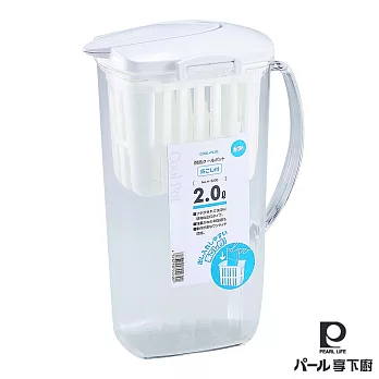 【日本Pearl Life】冷水壺2.0L(附濾茶器)-白