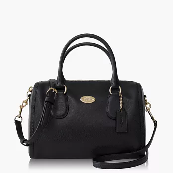 【COACH 多種背法】皮革 / 肩背 / 斜背兩用包(小款)_黑色