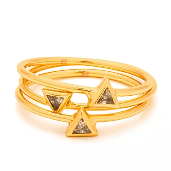 GORJANA 三角形鑲鑽 金色三環戒 優雅百搭3件組 Vivienne Set6號