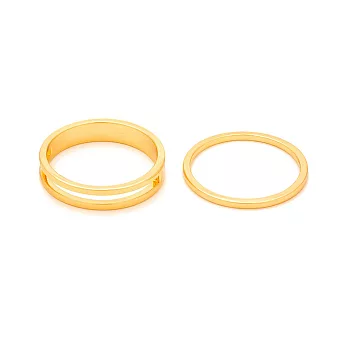 GORJANA 時尚雙層小寬版 金色尾戒 指尖戒 2件組Cameron Set3號