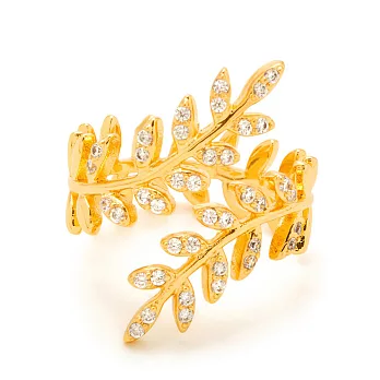 GORJANA 希臘月桂葉金戒指 優雅鑲鑽雙層設計Olympia Shimmer6號