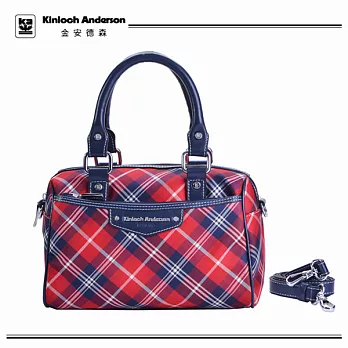 《Kinloch Anderson》金‧安德森--英式學院 名媛系優雅單品波士頓包 /紅藍格紋