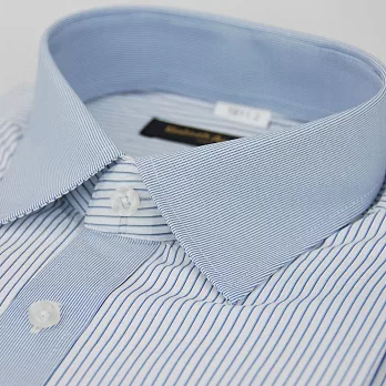 【金安德森】藍色變化領門襟窄版長袖襯衫15.5藍色