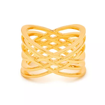 GORJANA 立體編織 金色寬版戒指 優雅多層設計 Jillian Ring6號
