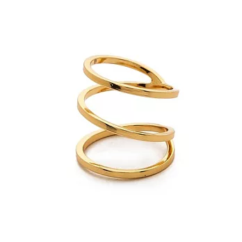 GORJANA 螺旋波浪紋 金色寬版戒指 優雅多層設計 Zoe Crossover6號