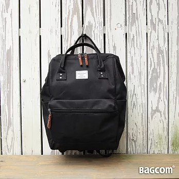 Bagcom Masaki 闊口純色後背包-黑色