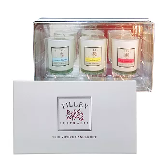 Tilley百年特莉 香氛蠟燭30gx3三入禮盒-芙蓉,赤素馨,紅葡萄柚