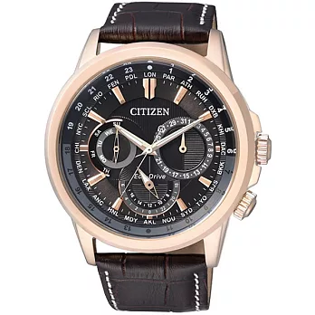 CITIZEN Eco-Drive 海洋探險隊時尚優質男士腕錶-黑+金-BU2023-12E