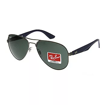 【Ray Ban 雷朋】RB3523-029/71_率性復古飛官款太陽眼鏡 (槍灰#藍腳)