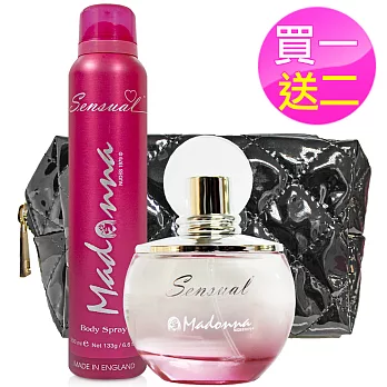 Madonna nudes 1979 Sensual 極致寵愛女性淡香精 100ml (粉紅)+同款噴霧200ml+E炫黑化妝包