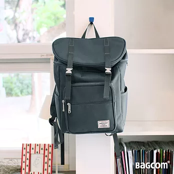 Bagcom Masaki 休閒雙釦後背包-鐵灰綠(13吋筆電MAC book OK)灰綠