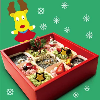 【達克闇黑工場】聖誕派對禮盒(經典半熟巧克力*3+嫩起士佐覆盆子鮮果奶油*3+香草戚風佐鮮奶抹茶*3)