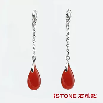 石頭記 鋼飾紅瑪瑙耳環-幸福花語紅瑪瑙