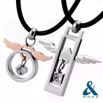 【&MORE】愛迪莫鈦鍺-MAGIC項鍊『天使之翼』對鍊50+50cm