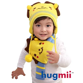 Hugmii兒童雙耳動物造型護耳帽圍巾組_獅子
